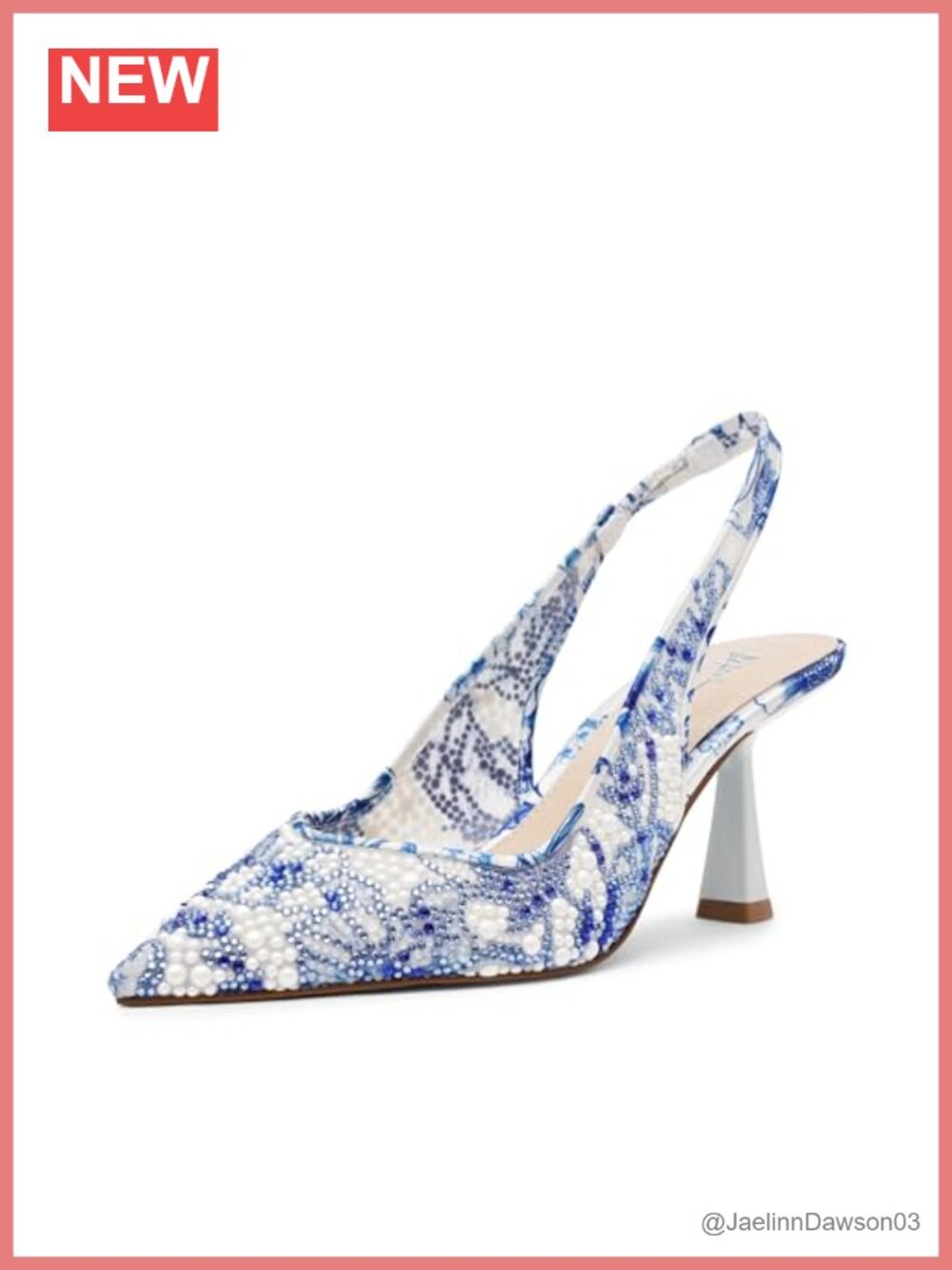 Betsey Johnson Womens Pointed Toe Slingback Stiletto Heel Pumps Mesh Floral